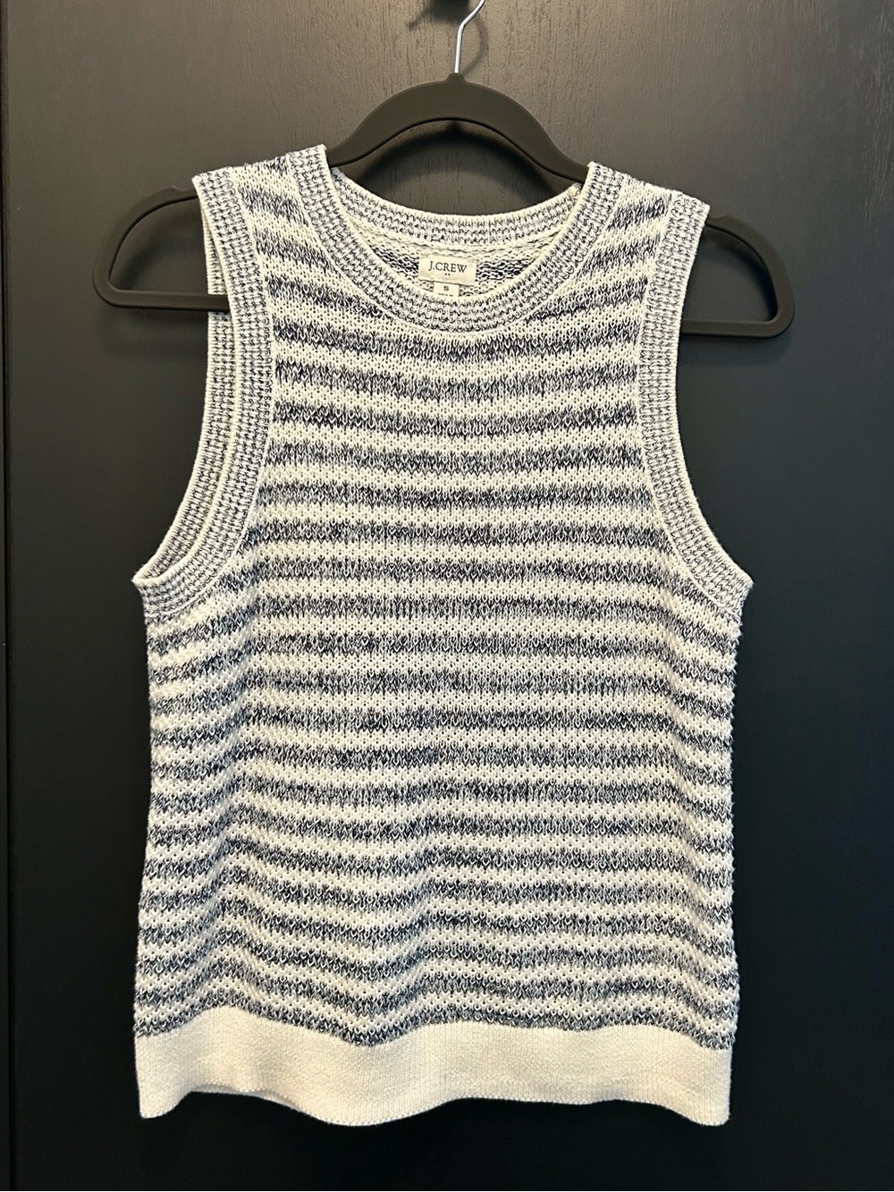 J. Crew Striped Knit Tank Sweater - Navy & White